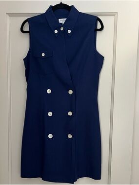 Vtg Ann Taylor Sleeveless Double-Breasted Dress, Sz 10 but fits closer to 6/8
